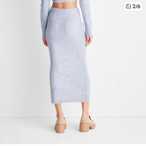 NWT Future Collective 2 pc cable knit sweater/skirt set. Size L - Picture 3 of 14